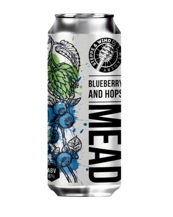 Мёд Steppe&Wind Blueberry Mead / Черничная медовуха 0,45 бан.