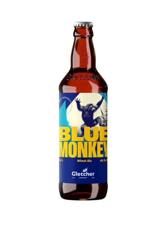 Gletcher Blue Monkey Wheat Ale / Глетчер синий обезьяна пшеничный эль 0,5 бут.